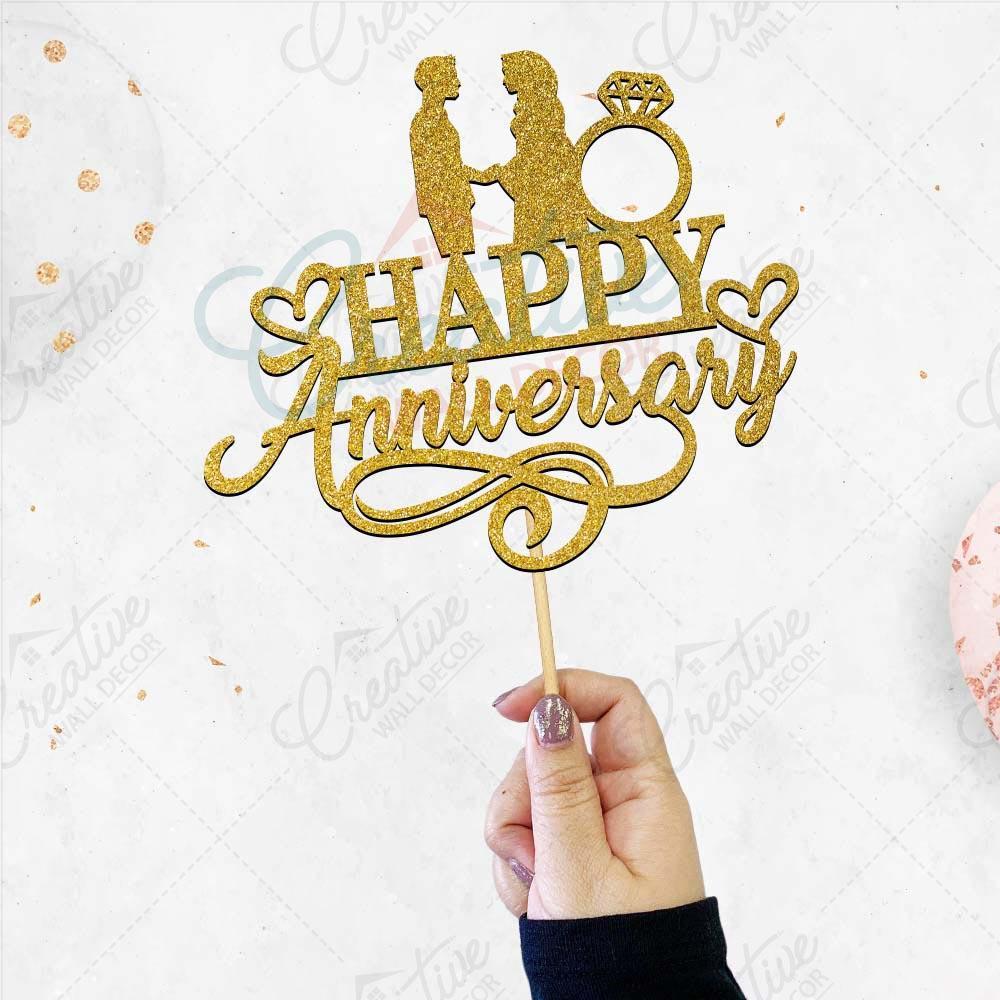 Happy Anniversary Cake Topper