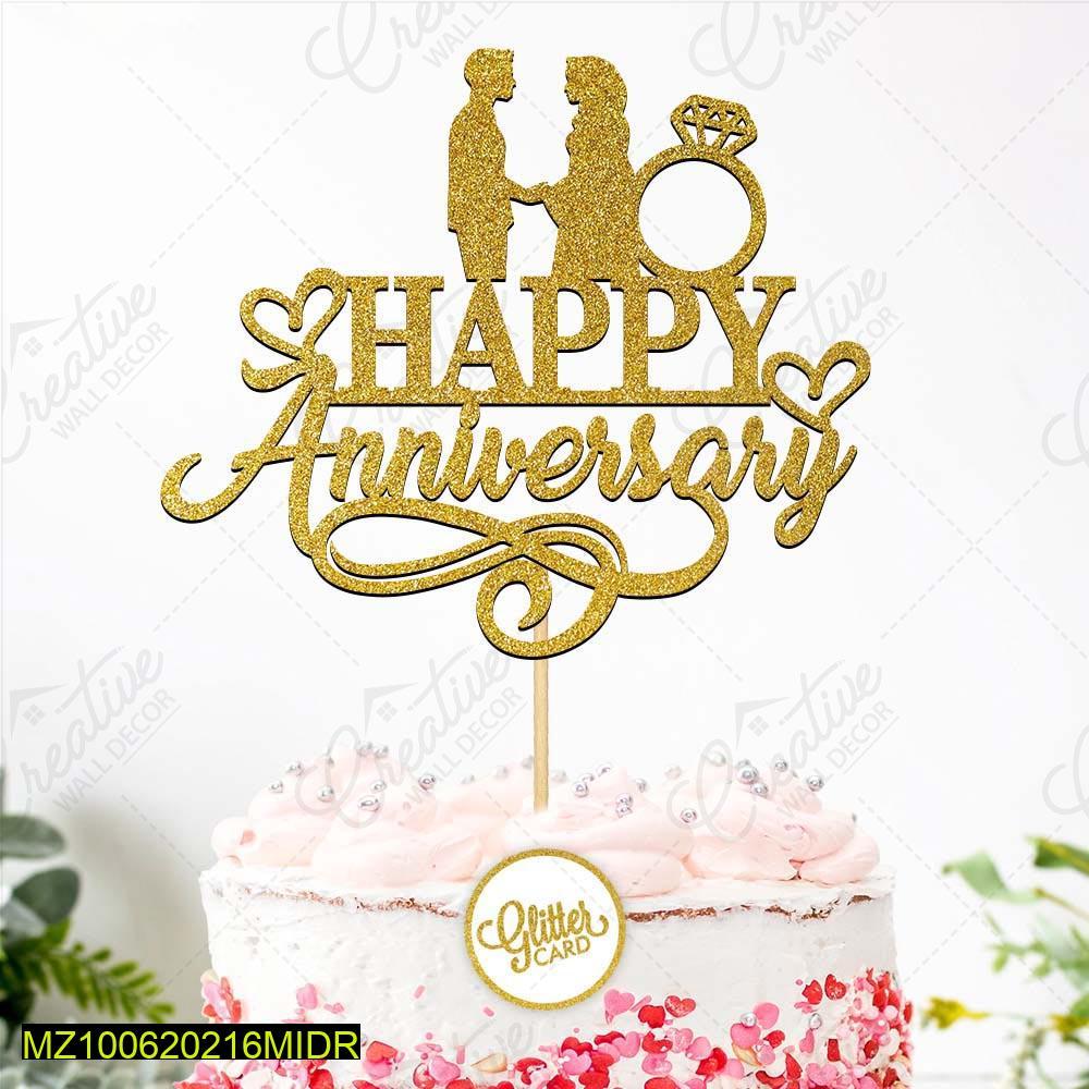 Happy Anniversary Cake Topper