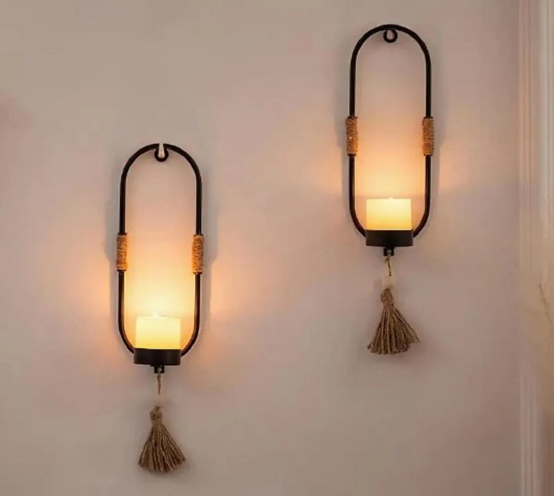 Oval Wall SconceCandle Holder - 2 Pcs