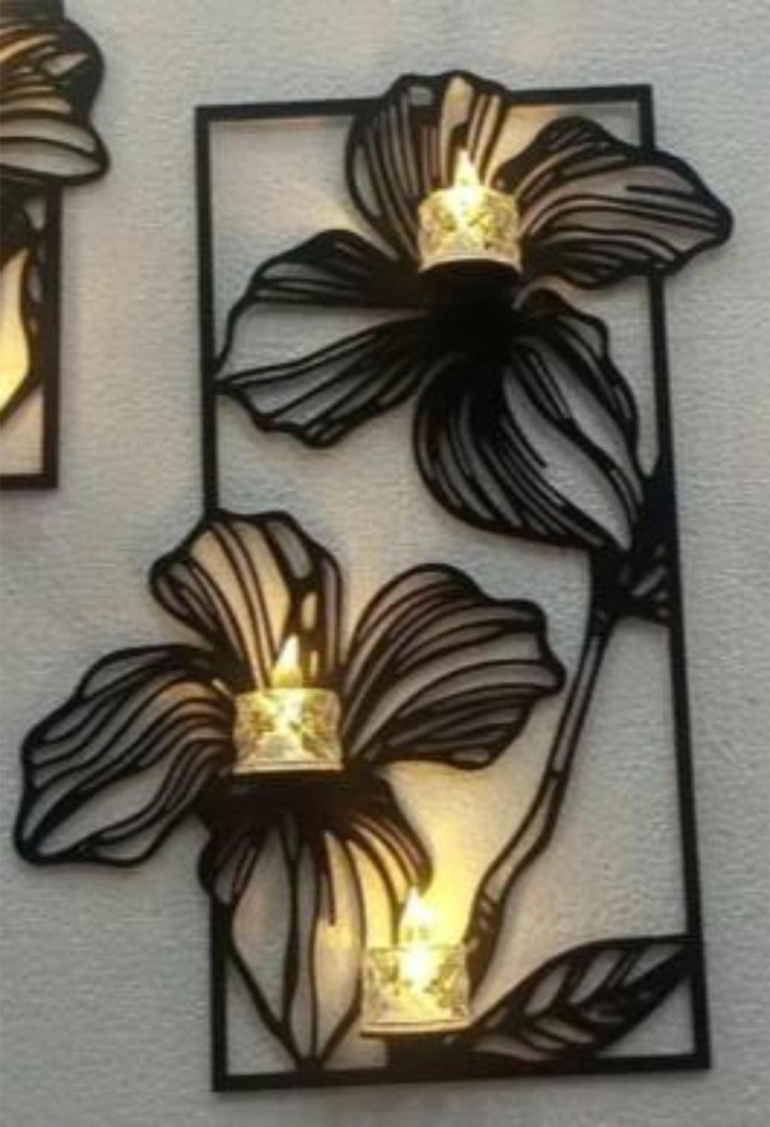 Elegant Black Flower Wall Decor - 3 Piece